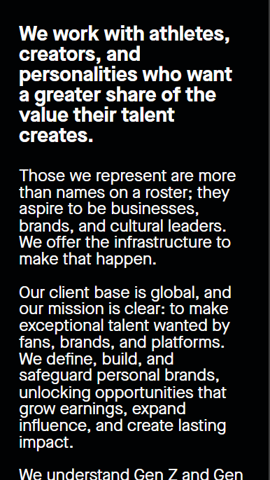 Middle of about page on mobile