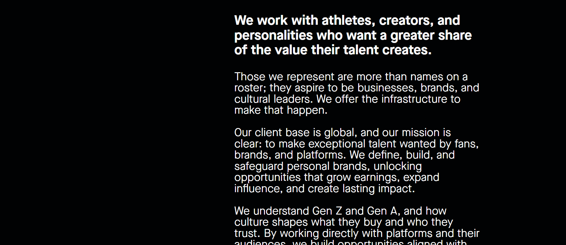 Middle of about page desktop